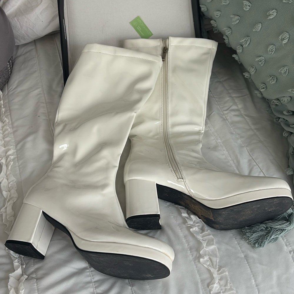 White gogo boots- worn once for a theme party